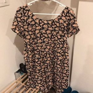 Lace-up loose mini dress